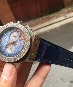 dây da đồng hồ hublot màu xanh