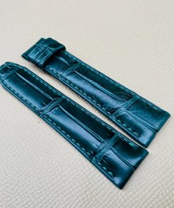 Mẫu dây đồng hồ cá sấu màu xanh đen