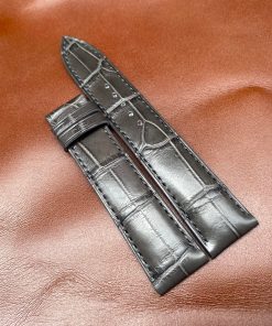Dây đồng hồ cá sấu màu xám chuột
