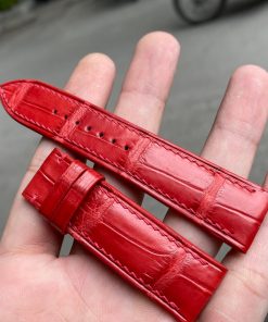 Dây đồng hồ cá sấu màu đỏ