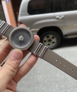 Mẫu da bò Ý màu nâu cho đồng hồ Versace nữ