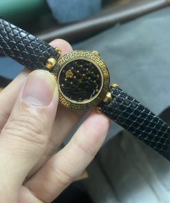 Mẫu kỳ đà Pháp màu đen cho đồng hồ Versace nữ