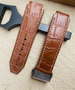 Mẫu cá sấu Pháp nâu đỏ cho đồng hồ Hublot