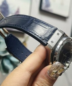 Mẫu cá sấu cao cấp xanh navy cho đồng hồ Hublot