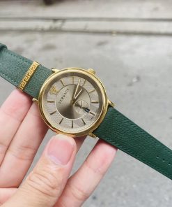 Mẫu da bê Epsom Pháp màu xanh lá cây cho Versace