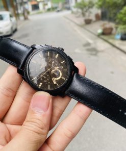 Mẫu da bò Boxcaft màu đen cho Fossil