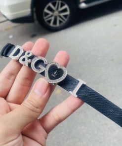Mẫu dây da Epsom Pháp màu đen cho D&G