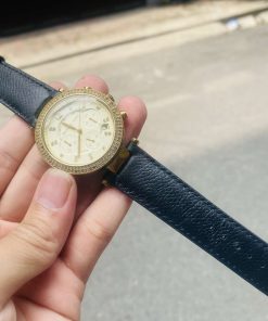 Mẫu dây da Epsom Pháp màu đen cho Michael Kors