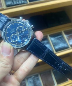 Mẫu dây da cá sấu xanh navy cho đồng hồ Zenith