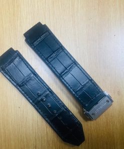 Mẫu dây da cá sấu Pháp màu đen cho đồng hồ Hublot